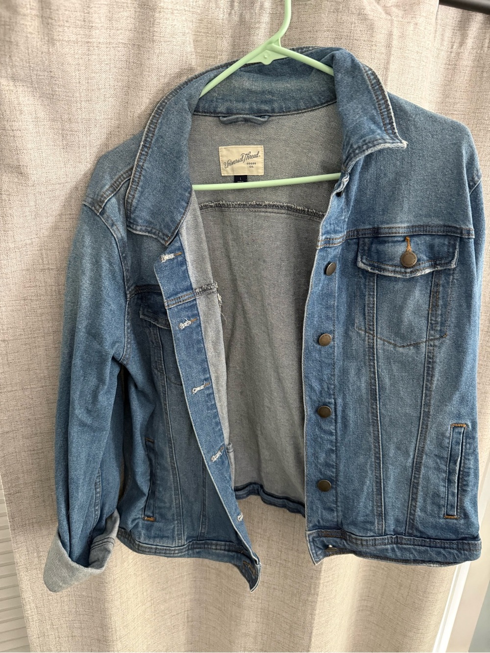 Universal Thread Light Blue Denim Jean Jacket with Button Front